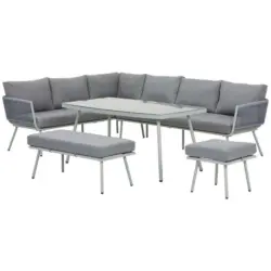 Dining-Loungeset 5-teilig 252/65/190 cm