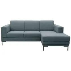 Ecksofa in Webstoff Petrol