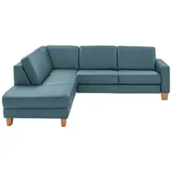 Ecksofa in Echtleder Blau