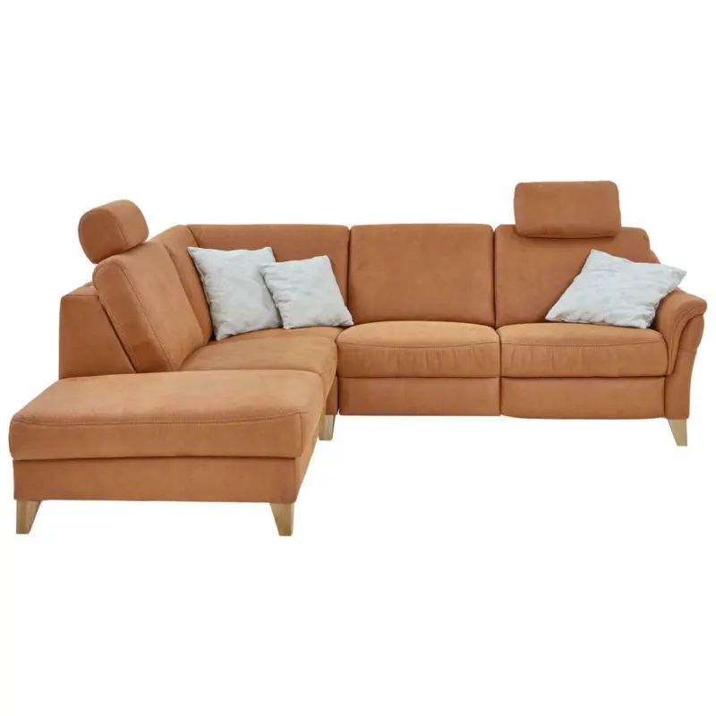Ecksofa in Flachgewebe Braun
