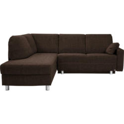 Ecksofa in Chenille Dunkelbraun