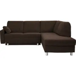 Ecksofa in Chenille Dunkelbraun