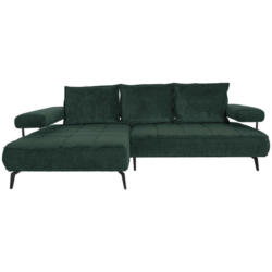 Ecksofa in Webstoff Dunkelgrün