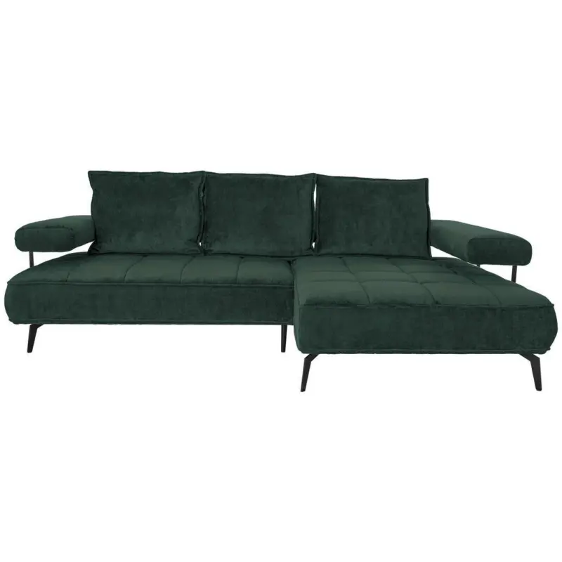 Ecksofa in Webstoff Dunkelgrün