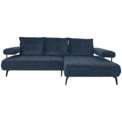 Ecksofa in Webstoff Dunkelblau