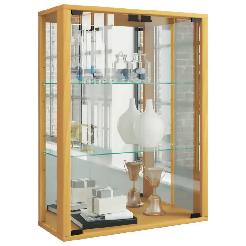 Hängevitrine in Buchefarben