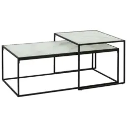 Couchtischset in Glas 50-100/50-55/35-43 cm