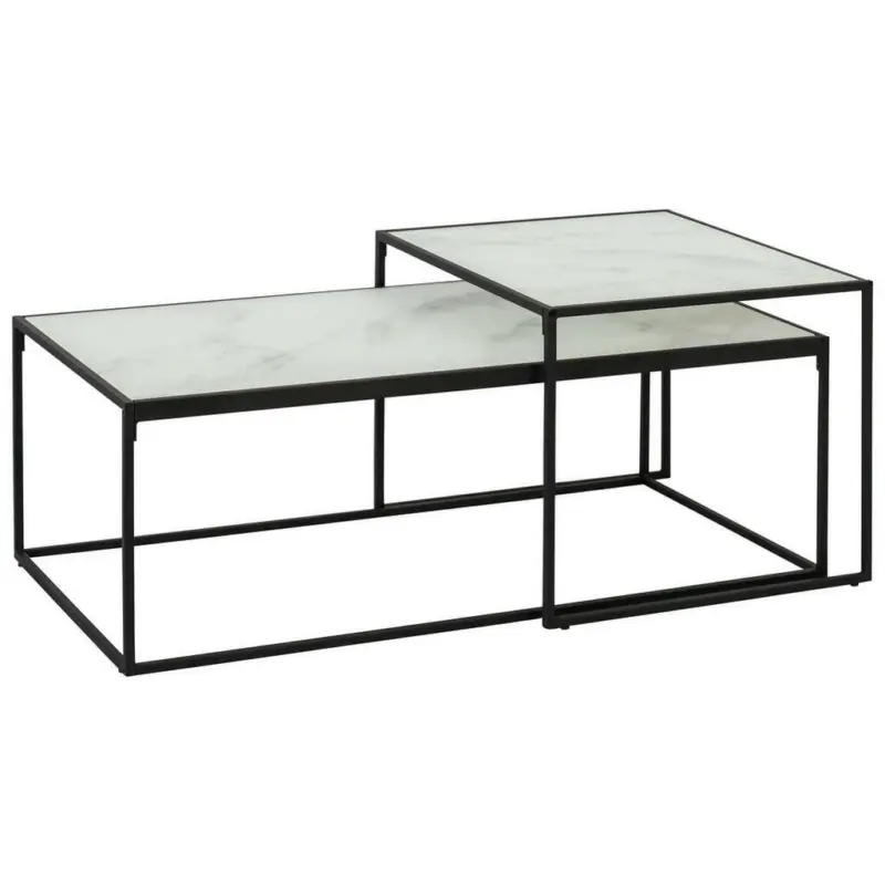 Couchtischset in Glas 50-100/50-55/35-43 cm