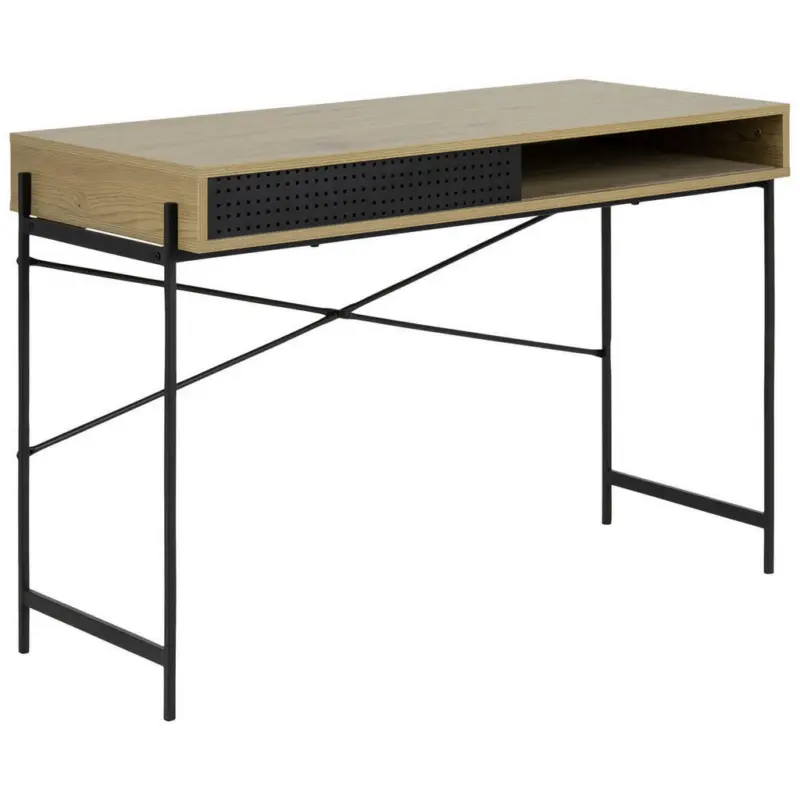 Schreibtisch 110/50/75 cm in Schwarz, Eichefarben