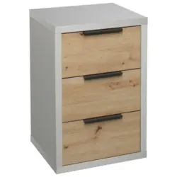 Nachtkästchen in Grau, Eiche Artisan