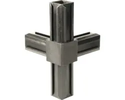 XD-Rohrverbinder T-Stück mit rechwinkeligem Abgang für Vierkantrohre 20x20x1,5 mm Kunststoff schwarz