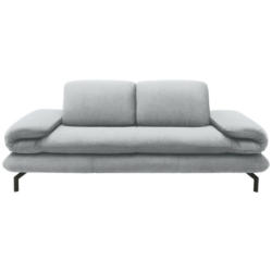 Zweisitzer-Sofa in Webstoff Silberfarben