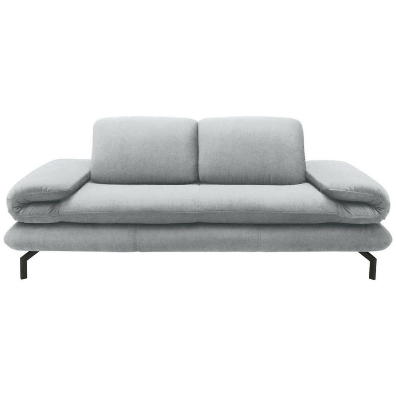 Zweisitzer-Sofa in Webstoff Silberfarben