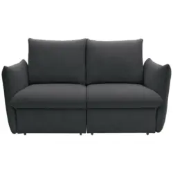 Zweisitzer-Sofa in Mikrofaser Dunkelgrau