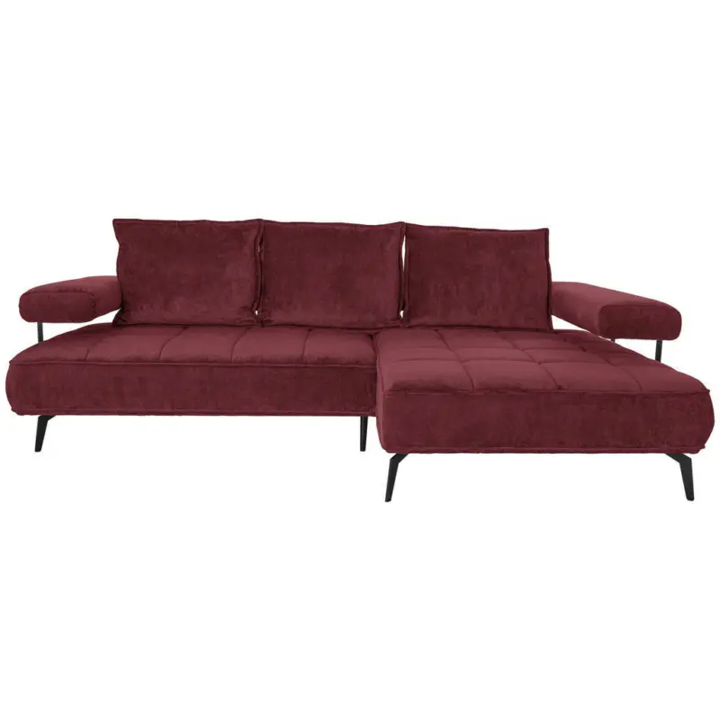 Ecksofa in Webstoff Bordeaux