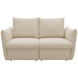 Zweisitzer-Sofa in Mikrofaser Creme