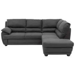 Ecksofa in Mikrofaser Dunkelgrau