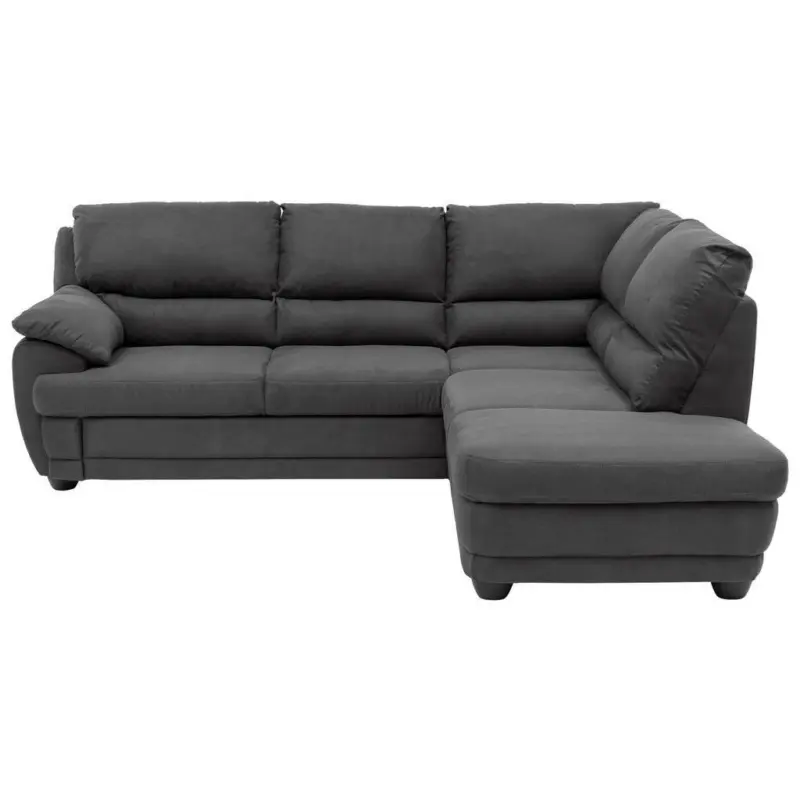 Ecksofa in Mikrofaser Dunkelgrau