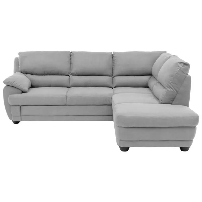Ecksofa in Mikrofaser Hellgrau