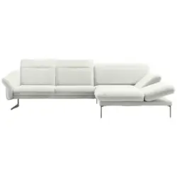 Ecksofa in Webstoff Creme