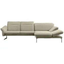 Ecksofa in Webstoff Beige