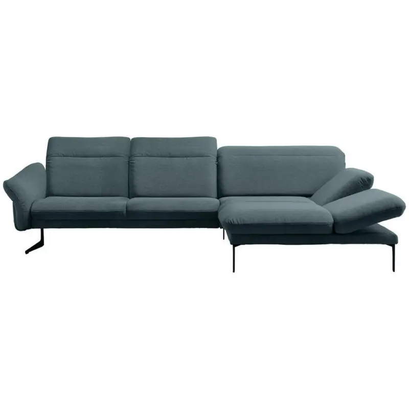 Ecksofa in Webstoff Hellblau