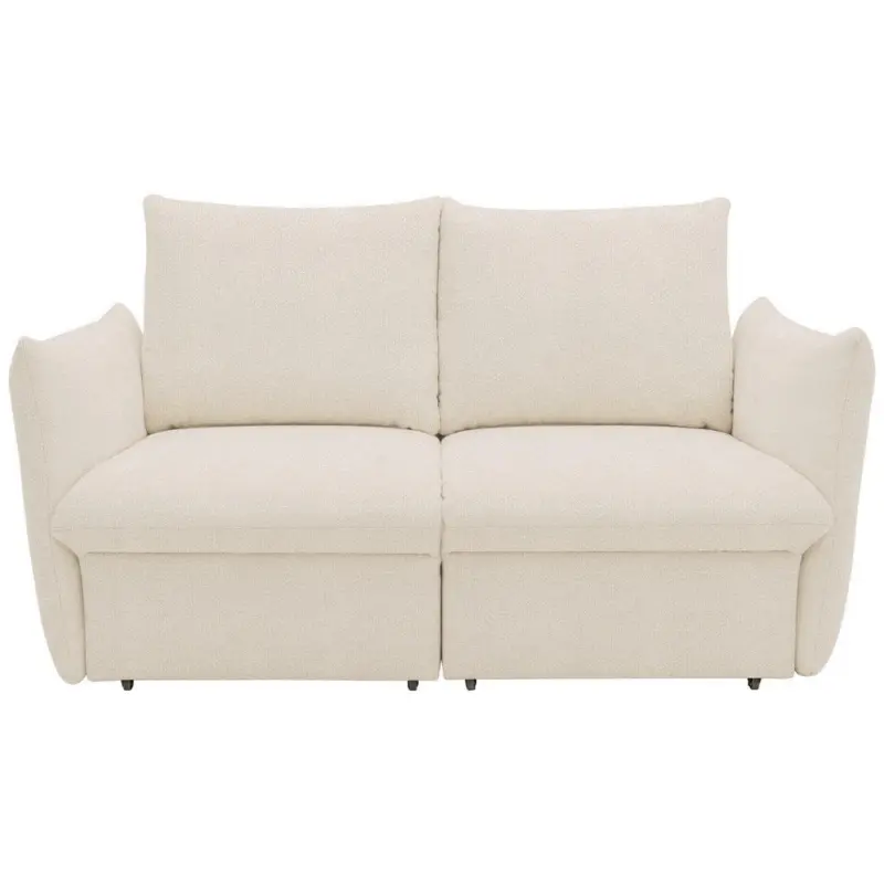 Zweisitzer-Sofa in Mikrofaser Creme