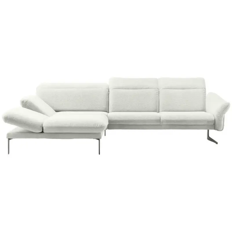 Ecksofa in Webstoff Creme