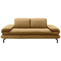 Zweisitzer-Sofa in Webstoff Messingfarben