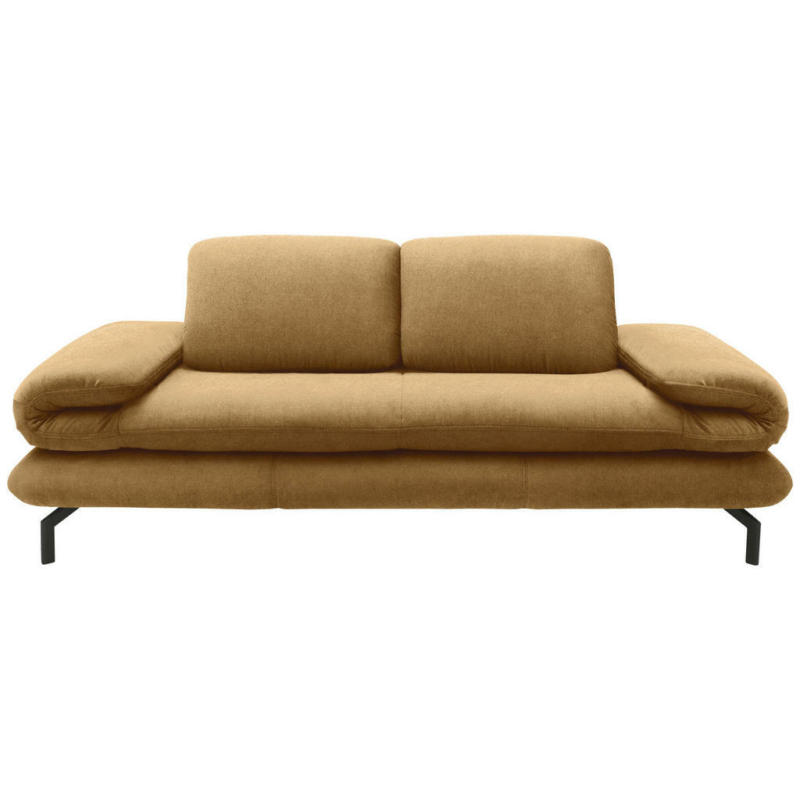Zweisitzer-Sofa mit Funktionen in Webstoff Messingfarben