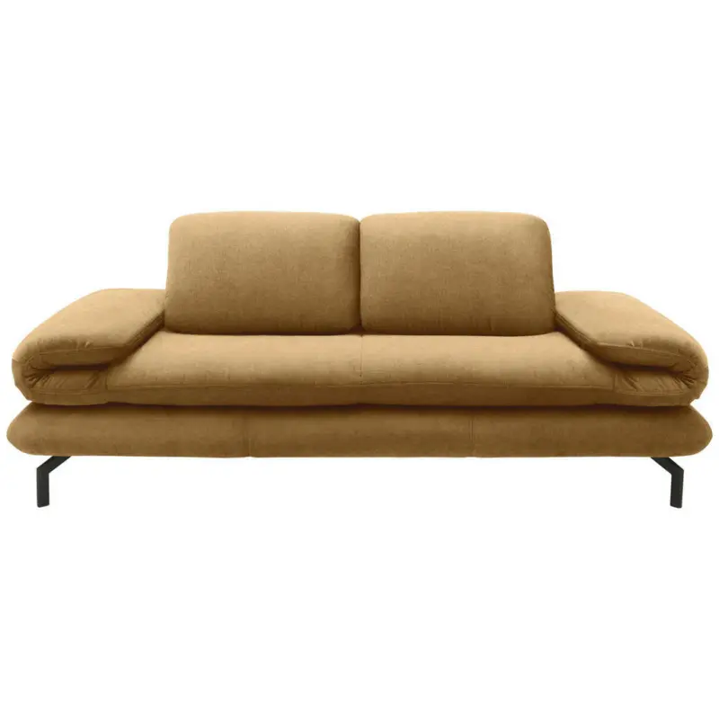 Zweisitzer-Sofa in Webstoff Messingfarben