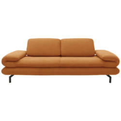 Zweisitzer-Sofa in Webstoff Orange