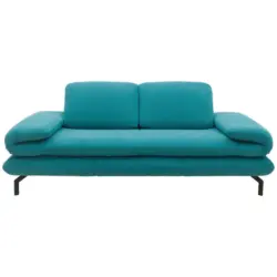 Zweisitzer-Sofa in Webstoff Petrol