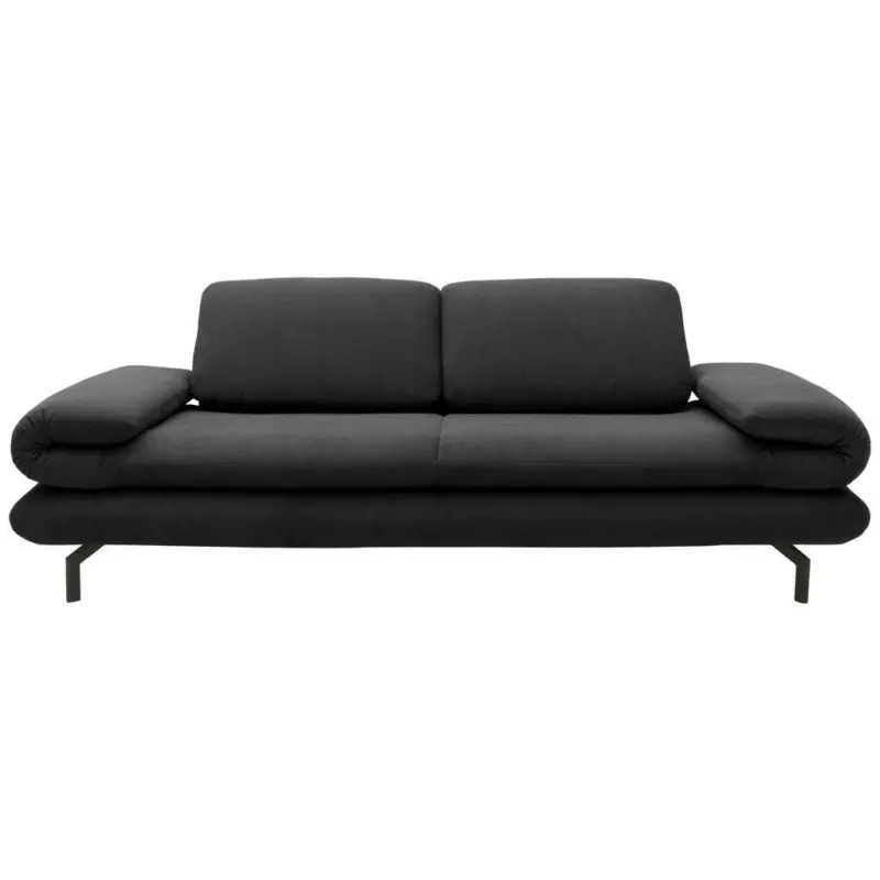 Zweisitzer-Sofa in Webstoff Dunkelgrau