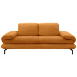 Zweisitzer-Sofa mit Funktionen in Webstoff Orange