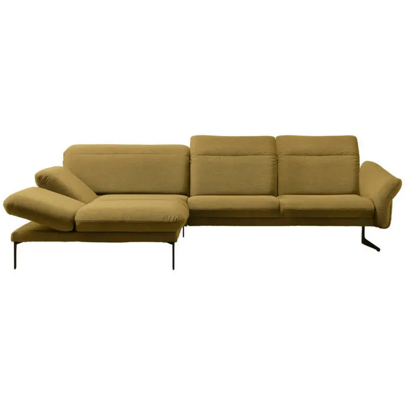 Ecksofa in Webstoff Currygelb