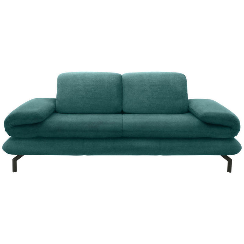 Zweisitzer-Sofa in Webstoff Petrol