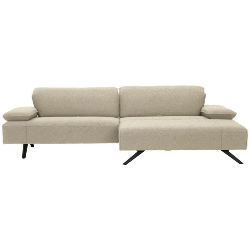 Ecksofa in Flachgewebe Beige
