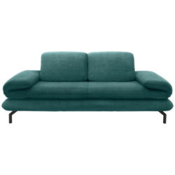 Zweisitzer-Sofa mit Funktionen in Webstoff Petrol