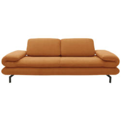 Zweisitzer-Sofa mit Funktionen in Webstoff Orange