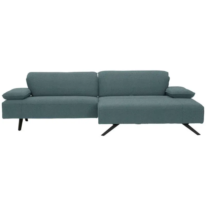 Ecksofa in Flachgewebe Hellblau