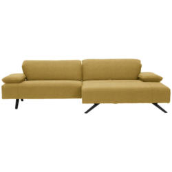 Ecksofa in Flachgewebe Goldfarben