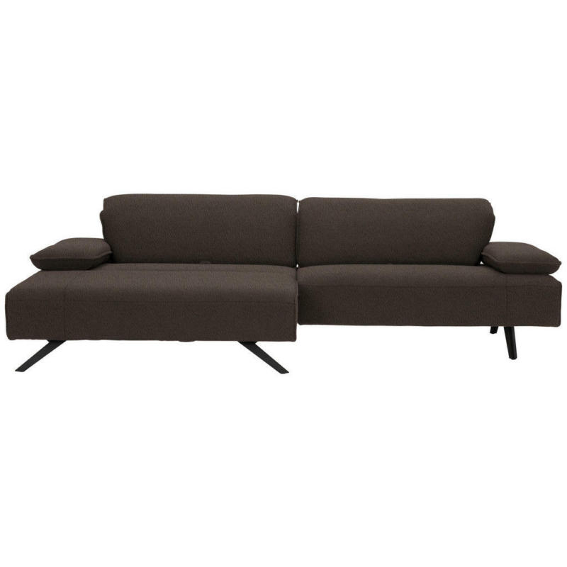 Ecksofa in Flachgewebe Dunkelbraun