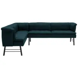 Eckbank 168/244 cm in Anthrazit, Petrol