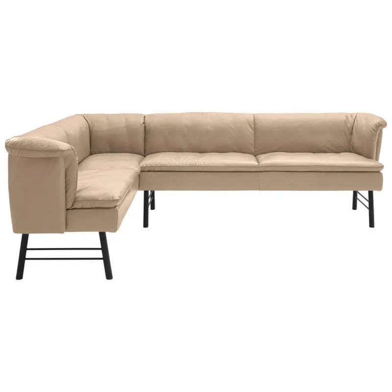 Eckbank 168/244 cm in Anthrazit, Creme