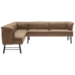 Eckbank 168/244 cm in Anthrazit, Taupe