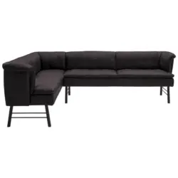 Eckbank 188/274 cm in Anthrazit, Dunkelbraun