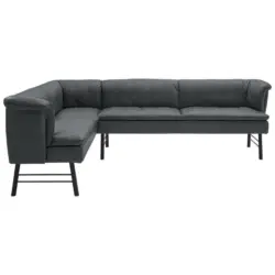 Eckbank 188/274 cm in Anthrazit, Schwarz