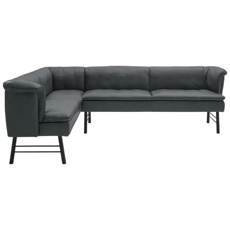 Eckbank 188/274 cm in Anthrazit, Schwarz