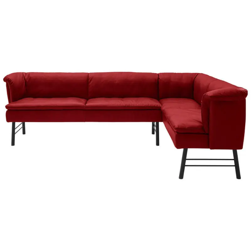 Eckbank 244/168 cm in Anthrazit, Rot